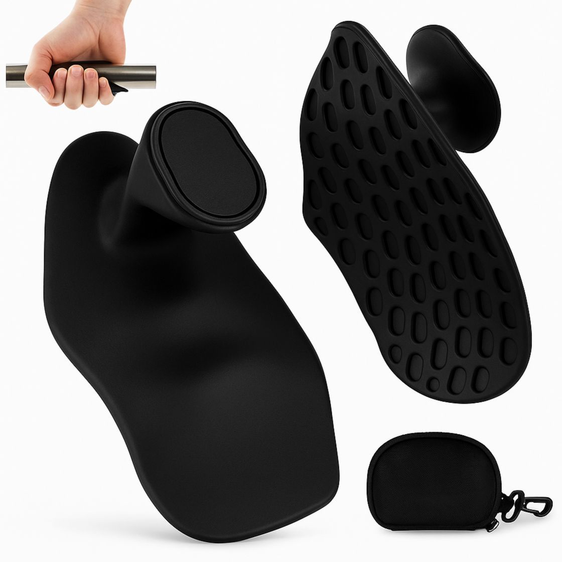 Black glove in different positions