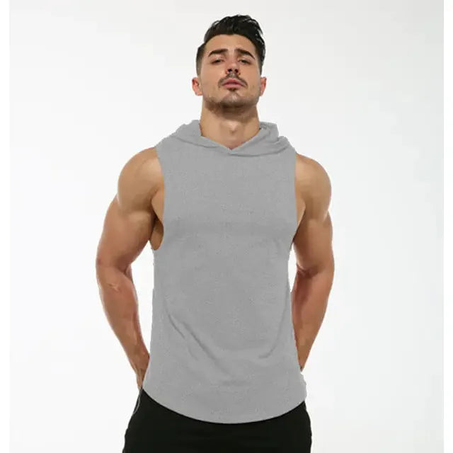 Cotton Sleeveless Workout Hoodie